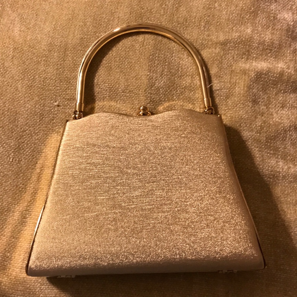 Gold hard sided prom purse